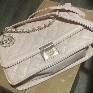 GUESS Light Pink Quilted Crossbody Bag